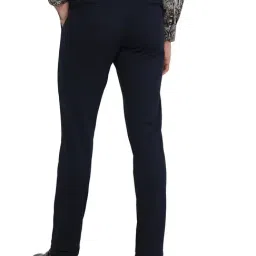 JB Studio Navy Blue Slim Fit Trousers image 2