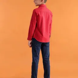 U.S. Polo Assn. Boys Red Cotton Printed Full Sleeves Shirts image 2