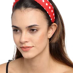 YouBella Red & White Polka Dotted Hairband-image-23