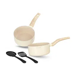 Cookaid ?Cream Aluminium Neo Glide Series Non Stick PTFE Saucepan - Set of 4 image 2