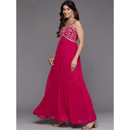 Varanga Pink Embroidered Anarkali Kurta With Dupatta image 3