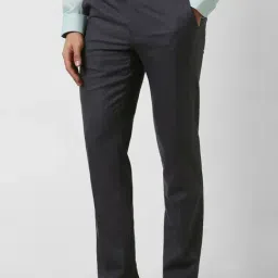 Van Heusen Grey Slim Fit Checks Trousers image 3