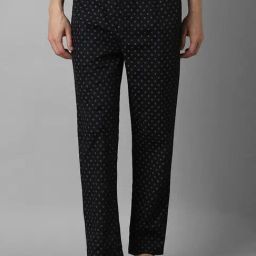Louis Philippe Black Slim Fit Printed Lounge Pants-picture-2