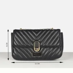 Van Heusen Black Quilted Shoulder Bag image 4