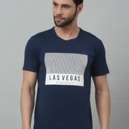 Cantabil Blue Regular Fit Printed T-Shirt-picture-29