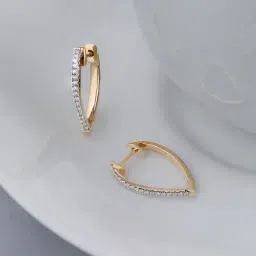 Mia by Tanishq Edgy Luxe 14k Gold & Diamond Hoop Earrings for Women-image-90