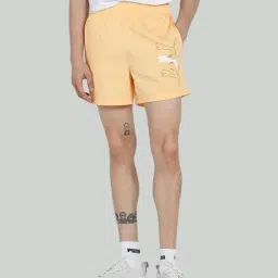 Puma Orange Regular Fit Logo Printed Sports Shorts-image-7