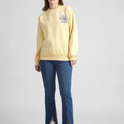 Only Yellow Graphic Print Oversized Sweatshirt image 4