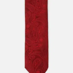 Louis Philippe Red Embroidered Tie image 3