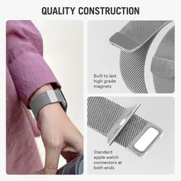DailyObjects Silver-Toned Magnetic Milanese Loop Apple Watch Band image 2