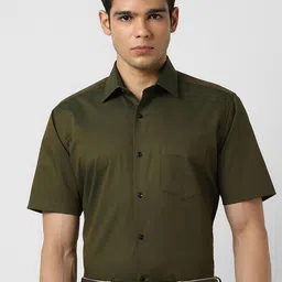 Van Heusen Men Spread Collar Solid Cotton Formal Shirt-picture-40
