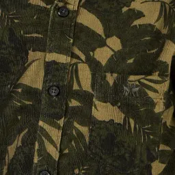 Crimsoune Club Boys Green Cotton Floral Shirt image 5