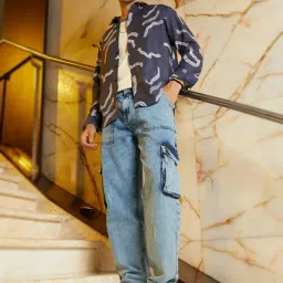 Campus Sutra Blue Denim Regular Fit Solid Jeans image 5