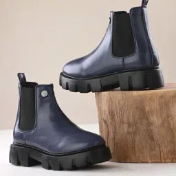 Eego Italy Men's Blue Chelsea Boots-image-9