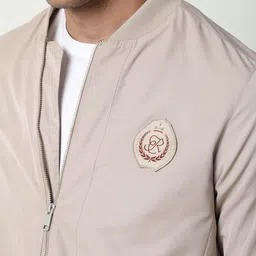 RARE RABBIT Men Beige Lightweight Bomber Jacket image 2