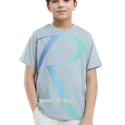 Rare Ones Boys Blue Cotton Solid T-Shirt-image-86