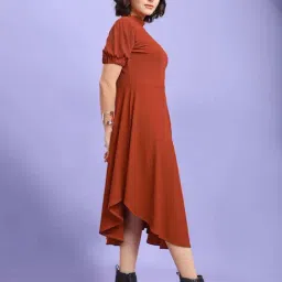 Purvaja Rust Regular Fit Dress image 3