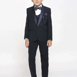 Kids Island Boys Blue & White Solid Full Sleeves Suit Set-image-46