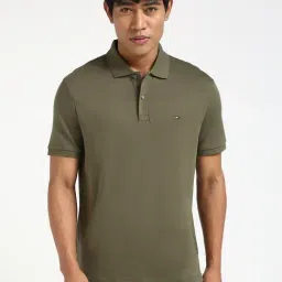 Tommy Hilfiger Army Green Cotton Regular Fit Polo T-Shirt-picture-22