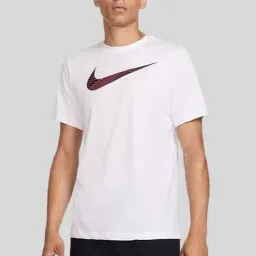 Nike White Cotton Regular Fit Logo Printed Sports T-Shirt-picture-30