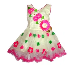 dress collection Baby Girls Midi/Knee Length Festive/Wedding Dress (Multicolor, Sleeveless)Nice Dress image 3