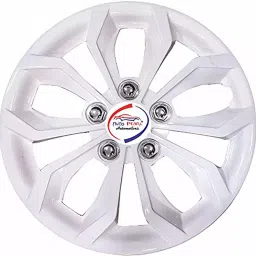 Auto Pearl White06 R15 381 mm(15 Inch) Press Type Wheel Hubcap with Retention Ring Glossy White Wheel Cover for Maruti Ciaz (Set of 4)-picture-34