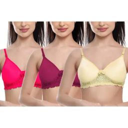 fims FIMS: Fashion is my Style Purple & Beige Lace Work Everyday Bras - Pack Of 3-picture-28