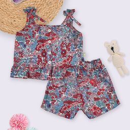 Moms Love Infant Girls Cotton Printed Top with Shorts-picture-3