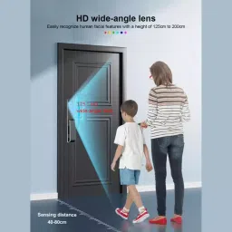 GOLENS Digital Door Lock with Fingerprint Camera Biometric Black Grey, X12 image 4