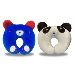 Chinmay Kids Mustard Seeds, Polyester Fibre Animals Baby Pillow Pack of 2 Blue, White-picture-7