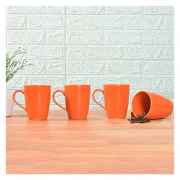 Femora Orange Set Of 4 Ceramic Coffee Mug  (Color May Vary)- 360 ml-picture-30