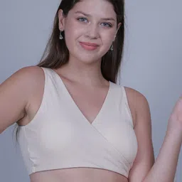 Fabme Knit Textured Padded Maternity Bra - Skin-image-67