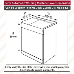 The Furnishing Tree Polyester Waterproof Semi Automatic Washing Machine Cover Compatible for Onida image 3
