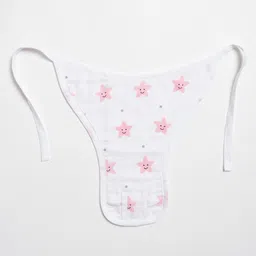 Aariro Organic Cotton Nappy Peach Smiley Star Set of 2 image 2