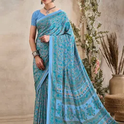 Reboot Fashions Floral Pure Crepe Saree-picture-34