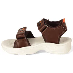 Lil Lollipop Cartoon Designed Velcro Closure Sandals - Brown image 4