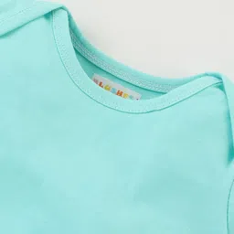 BLUSHES 100% Cotton Fathers Day Theme Half Sleeves My Dad Is My Hero Text Printed Onesie - Sea Green image 5