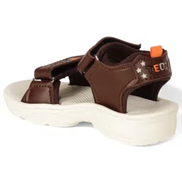 Lil Lollipop Cartoon Designed Velcro Closure Sandals - Brown image 5