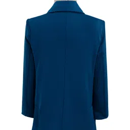 Pine Kids Knit Full Sleeves Solid 3 Piece Party Suit With Bow - Blue image 5