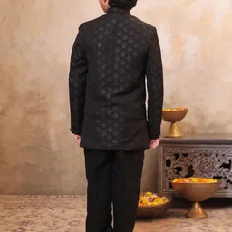 Aj DEZInES Boys Jacquard Full Sleeves Sequins and Embroidery Sherwani Set image 5