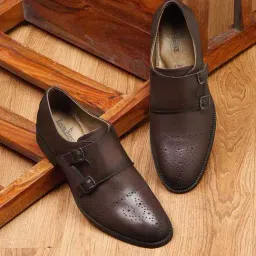 Louis Stitch Men's Brunette Brown Monk Shoes-picture-41