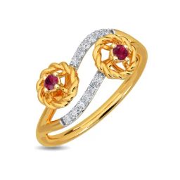 Kisna Diamond & Gold Jewellery Shivaya For Her 14k (585) Diamond & Gold Ring For Women-picture-6