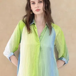 RAREISM Multi Polyester Ombre Three-Quarter Sleeves Dress image 4