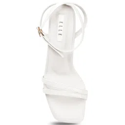 Elle Women's White Ankle Strap Sandals image 4