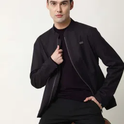 Rare Rabbit Maroon Regular Fit Stripes Jacket image 4