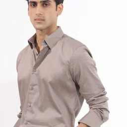 Rare Rabbit Beige Regular Fit Solid Shirt image 4