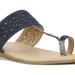 Bata Women's DEBRA TR NEW E 24 Navy Toe Ring Sandals image 4