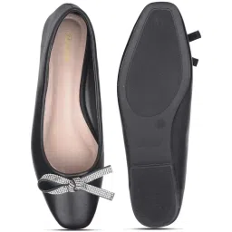 Bata Women's SHINE BOW Black Flat Ballets image 4