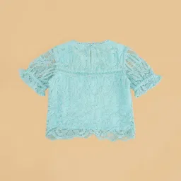 Pantaloons Junior Kids Blue Embroidered Full Sleeves Top image 4