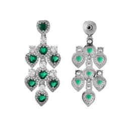 Voylla Silver Royal Romance Maitea Statement Drop Earrings image 3